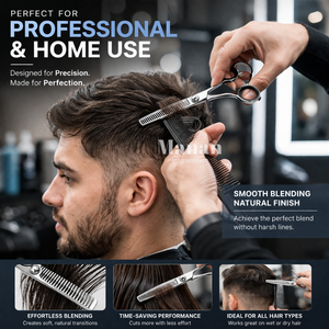 Ciseaux professionnels pour la dégaine des cheveux, 6,5 pouces, en acier inoxydable, ciseaux texturisants, outil de coupe pour salon de coiffure, fourniture en gros OEM - Product Image 5