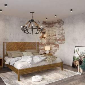 Artisan Teak Wood Platform <b>Bed</b> <b>Frame</b> - Product Image 2