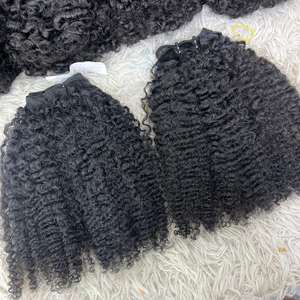 Venta al por mayor de extensiones de cabello humano sin procesar rizado en la trama de la fuente de más alta calidad - Product Image 4