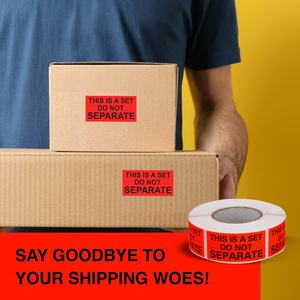 これは出荷用のラベルを分離しないセットです (1インチ。X2インチ。 -500/ロール) 配送用蛍光赤色パッキングラベル - Product Image 5