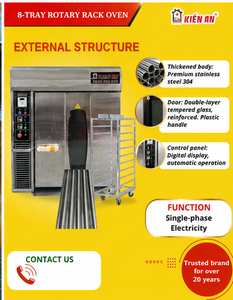 Kien An Electric Rotary Rack Oven 8-Tray Digital Control Hinged Door With 360-Degree Rotating Rack For Bakery <b>Baking</b> - Product Image 2