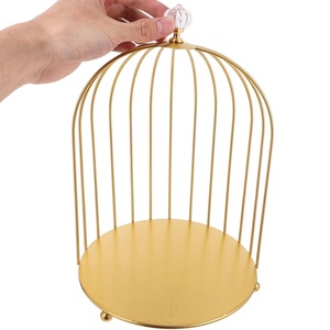 Birdcage Cupcake Soporte de exhibición de servicio clásico Elegante almacenamiento dorado para comida Boda Fiestas de cumpleaños Postre Pasteles Frutas - Product Image 5