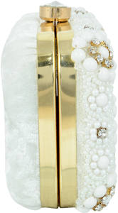 Elegant Crystal Flower <b>Pearl</b> <b>Clutch</b> <b>Bag</b> Handmade Bridal Evening Purse Beaded Design Trendy OEM ODM Wholesale Wedding Rectangle - Product Image 3