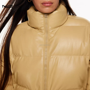 Personalizable de las mujeres Slim Fit chaqueta de bombardero de cuero genuino estilo deportivo transpirable de punto Chaquetas de las mujeres del producto - Product Image 4