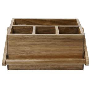 Boîte à bonbons en bois d'acacia fabriquée à la main forme rectangulaire 10-20L capacité 4 couches Design classique multi-usages cuisine salle à manger stockage - Product Image 3