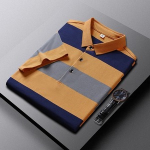 T-shirt polo pour homme OEM-T-shirts en coton à manches courtes et col avec logo brodé pour les acheteurs en gros - Product Image 1