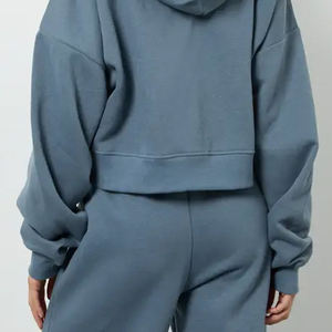 Sweat-shirt pour femme à ourlet côtelé, design court, finition lisse, à prix avantageux, pour un usage quotidien, avec fermeture éclair et logo personnalisé - Product Image 5