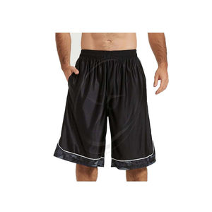 Pantalones cortos de baloncesto transpirables largos y personalizados para hombre, pantalones cortos de secado rápido para gimnasio atlético, ajuste holgado con bolsillos - Product Image 1