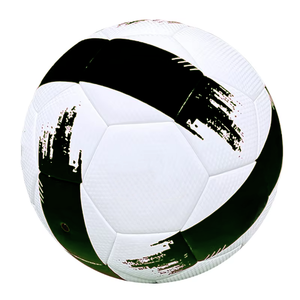 Ballon de football coloré pour enfants, design de marque privée, cousu à la machine, ballon de football noir - Product Image 1