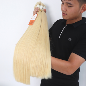 Extensión de cabello humano Rubio 613 ceniza sedoso y saludable, Cabello 100% virgen con cutícula alineada a granel, cabello vietnamita sin procesar - Product Image 2