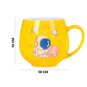 Tazza in Ceramica con Disegni di Astronauti, Capacità 400ml/600ml, Adatta al Microonde, Regalo Aziendale, ODM con Cucchiaio Incluso - Product Image 3