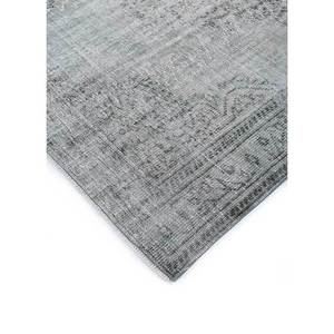 Tapis en laine noués à la main gris et noir vintage pour la maison - pour salon, couloir, médaillon, rectangle, abstrait, fait main, adolescents - Product Image 2