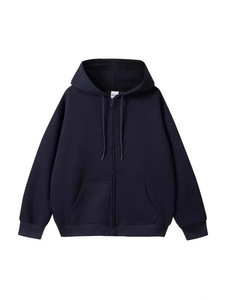 Sweat à capuche pour homme avec fermeture éclair intégrale, logo personnalisé, coton, tissu molletonné français, impression en relief, haute qualité, lourd, vintage, lavage à l'acide, sweat à capuche avec fermeture éclair - Product Image 4