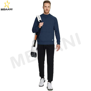 Long Sleeve Kangaroo Pocket Lightweight Heather Golf <b>Quarter</b> <b>Zip</b> Hoodies For <b>Men</b> - Product Image 3