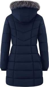 Abrigo acolchado de invierno con estampado crudo de lona transpirable para mujer 100% poliéster disponible en talla grande - Product Image 2