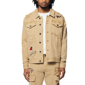 Ensemble veste et pantalon en jean pour homme, design imprimé Street Look, 100% coton, poids lourd, respirant - Product Image 2