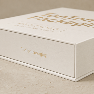 Boîte magnétique personnalisée et emballage de luxe en papier blanc ivoire haut de gamme pour peptides, avec coffret cadeau exquis pour l'emballage de produits - Product Image 4