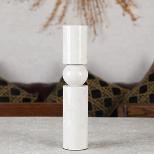 Bougeoir de luxe en marbre blanc de pièces centrales de mariage Design décoratif avec bougeoir attrayant en métal Vente à chaud - Product Image 6
