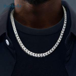 Hot Sale 925 Silver 14K Gold 6mm Moissanite Diamond 4-sided V-shape <b>Chain</b> for Men Premium <b>Necklaces</b> - Product Image 1