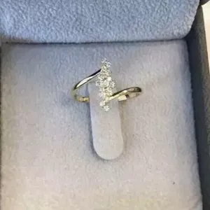 แหวนเพชรโมอิสสำหรับงานหมั้นงานแต่งงานแหวนเงิน925ทรงกลม2 CT - Product Image 4