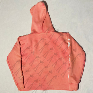 500 GSM personnalisé rose français éponge surdimensionné coton hommes hiver thermique sweats à capuche lavé à l'acide en détresse fermeture éclair solide sweats - Product Image 2