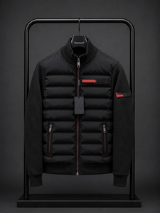 Blouson matelassé hybride de luxe pour homme – Manteau bomber d'hiver thermique premium avec fermeture éclair quart de tour, imperméable et décontracté pour l'extérieur - Product Image 2