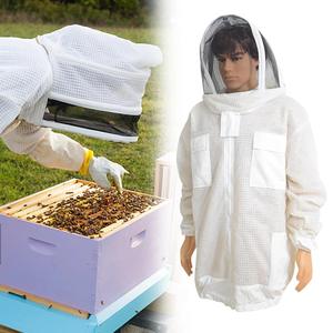 Chaqueta de protección de apicultura transpirable ventilada de 3 capas con capucha Traje de abeja antiestático Sombrero de velo de apicultor - Product Image 5