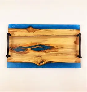 Plateaux en bois de résine de solution de restauration de service de nourriture et de fête de mariage personnalisés décoratifs à la mode pour la maison à vendre - Product Image 6