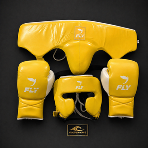 Brand New Professional Fly Leather Boxing Gloves Head <b>Groin</b> <b>Protector</b> Set Breathable Durable Eco-Friendly Custom Brand Green - Product Image 3
