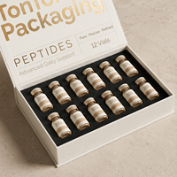 Boîte magnétique personnalisée et emballage de luxe en papier blanc ivoire haut de gamme pour peptides, avec coffret cadeau exquis pour l'emballage de produits