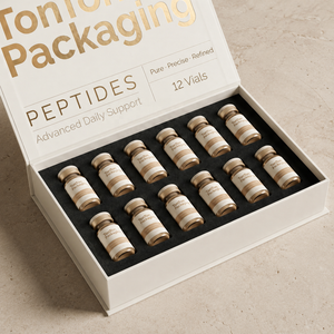Boîte magnétique personnalisée et emballage de luxe en papier blanc ivoire haut de gamme pour peptides, avec coffret cadeau exquis pour l'emballage de produits - Product Image 5
