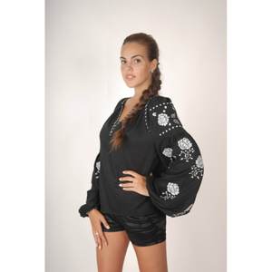 Blusa de cuello en V con borlas bordadas para otoño, Túnica informal para mujer, cuello en V - Product Image 2