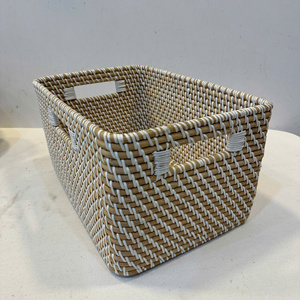 Panier rectangulaire de luxe en rotin naturel avec ficelle en PP, écologique et polyvalent pour le rangement - Product Image 6
