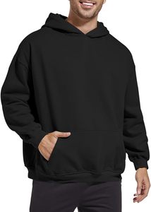 Sudadera con Capucha Básica de Forro Polar para Hombre, Color Sólido, Algodón, Lisa, Holgada, con Capucha y Bolsillos, Estilo Casual y Moderno - Product Image 3