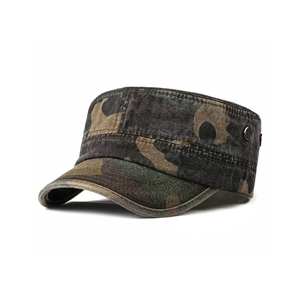 Unisex Camouflage Style <b>Flat</b> <b>Cap</b> Cotton Polyester Canvas 5-Panel Outdoor Casual Hat Spring <b>Summer</b> Fitted 56-58CM - Product Image 3
