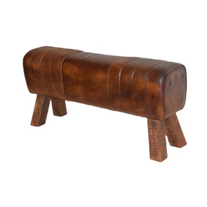 Hot bán chất lượng tốt nhất cổ điển Pháp đồ nội thất phong cách màu be da dài Phân Crafted bởi ghế da chính hãng và cơ sở gỗ - Product Image 6