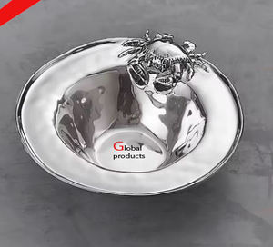 Tazón para servir comida de metal de acero inoxidable con acabado plateado de la mejor calidad 2025 para restaurante y bar de hotel - Product Image 4