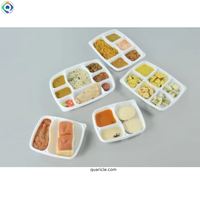 Barquettes, couvercles et assiettes écologiques jetables en pulpe de canne à sucre biodégradable 100 % respectueuses de l'environnement, blanches, avec logo personnalisé