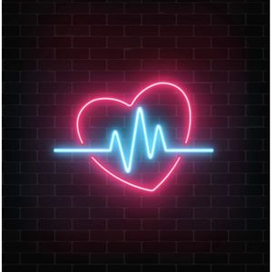 Décalcomanie murale au néon Heart Beat - Product Image 1