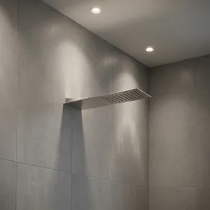 Pommeau de douche carré Gessi Tremillimetri au design italien moderne, ultra-plat 3 mm, en acier inoxydable AISI 304, à trou unique, pour montage au-dessus de la tête - Product Image 3