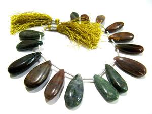 Perles naturelles en forme de poire Mookaite Briolette lisse 10x20mm à 11x25mm brin de pierres précieuses graduées 8 pouces de long - Product Image 2