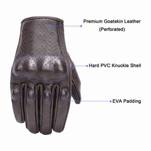 Guantes de Motocicleta de Piel de Cabra de la Mejor Calidad, Pantalla Táctil Completa, Protección de Nudillos de PVC Duro, Guantes de Motociclismo - Product Image 6