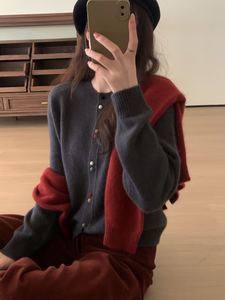 Pull à manches longues pour femmes doux motif d'amour Jacquard personnalisé haut à épaules dénudées pour le logo avant d'hiver-Vente en gros - Product Image 3