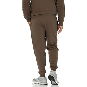 Casual Men's <b>Jogger</b> Pants in Comfortable Fit Custom 60/40 Cotton <b>Brown</b> with for Puff Print OEM Pockets Wholesale Canvas Trousers - Product Image 4