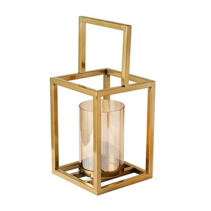 Tarro de vidrio Portavelas de metal Tarro de vela de vidrio de alta calidad Elegante Otros portavelas Linternas y para decoración del hogar - Product Image 1