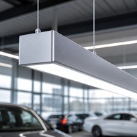 Luminaire linéaire LED suspendu en aluminium de 1200 mm pour hall d'exposition automobile, 6000K, éclairage d'affichage dimmable