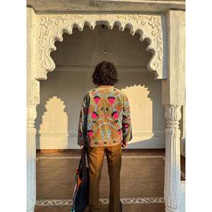Vintage Corduroy <b>Jacket</b> with Kantha Embroidery - Product Image 4