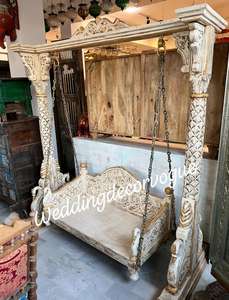 Columpio Jhula de madera antiguo de lujo para el hogar, sala de estar, Patio, balcón, muebles tallados tradicionales indios, estilo Vintage real - Product Image 2