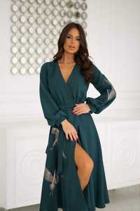 Vestido cruzado de estilo de boda artesanal ucraniano tradicional con bordado de pájaro en negro Características Regalo de cintura natural para mujeres - Product Image 3