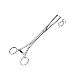 Fórceps de tenáculo médico quirúrgico, fórceps uterinos rectos de 3x4 dientes, instrumentos quirúrgicos de acero inoxidable, 23 cm/9" - Product Image 6